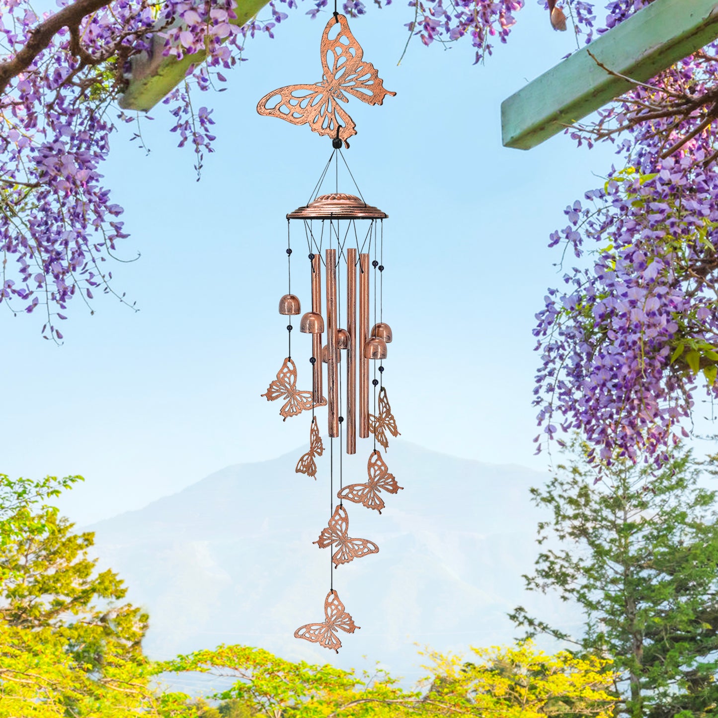 Butterfly Wind Chimes Outdoor Butterfly Gifts for Women/Men/Mom/Grandma/Wife Birthday Gifts Memorial Gift Metal WindChimes for Outside/Indoors, Home, Lawn, Porch, Patio, Garden Decor, Yard Decorations
