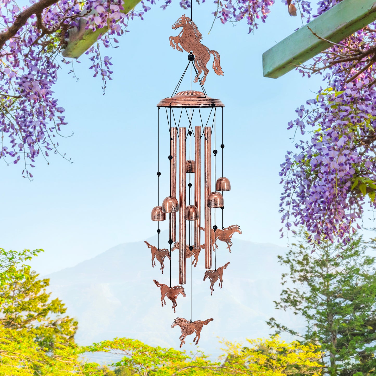 Horse Wind Chimes Outdoor Horse Gifts for Women/Men/Mom/Grandma/Wife/Friends Birthday Gifts Memorial Gift Metal WindChimes for Outside/Indoors, Home, Lawn, Porch, Patio, Garden Decor, Yard Decorations