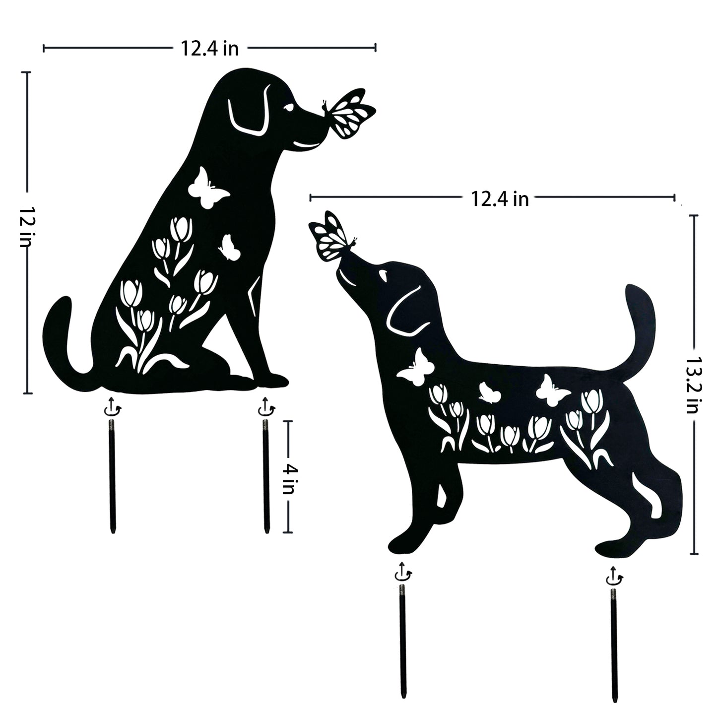 Dog Metal Decorative Garden Stakes Dog Gifts for Women/Men Dog Lovers Gifts Silhouette Statues for Yard Art, Outside, Patio, Outdoor Decor, Garden Decorations, Lawn Ornaments