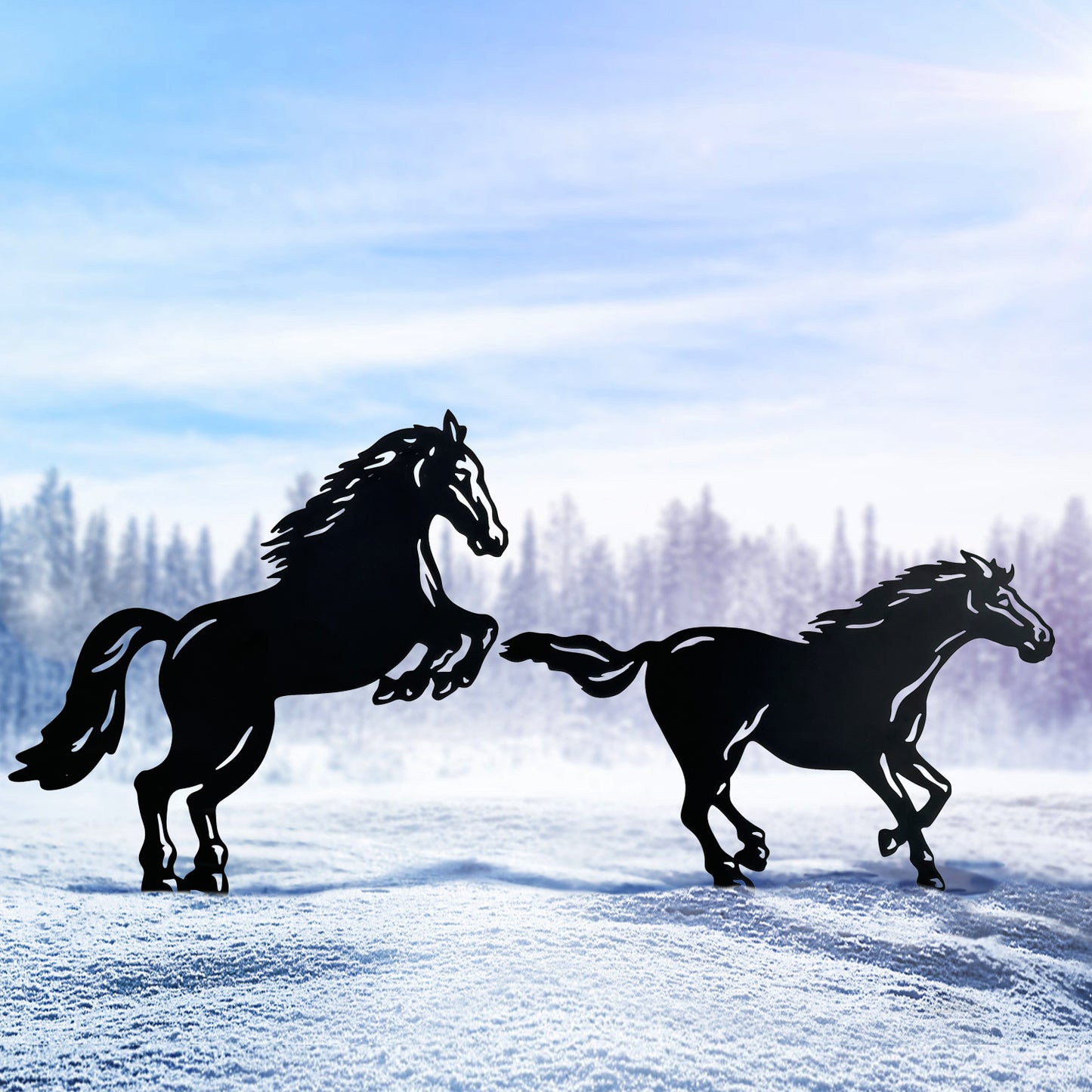 Horse Metal Decorative Garden Stakes Horse Gifts for Women/Men Horse Lovers Gifts Silhouette Statues for Yard Art, Outside, Patio, Outdoor Decor, Garden Decorations, Lawn Ornaments