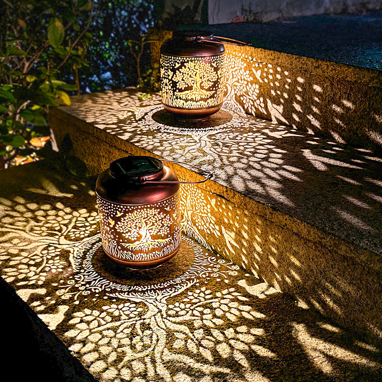 Tree of Life Solar Lanterns Outdoor Waterproof Hanging Solar Lights Big Tree Gifts for Women Men Metal Decorative LED Lanterns for Yard, Patio, Lawn, Tabletop, Pathway, Landscape, Garden Decor