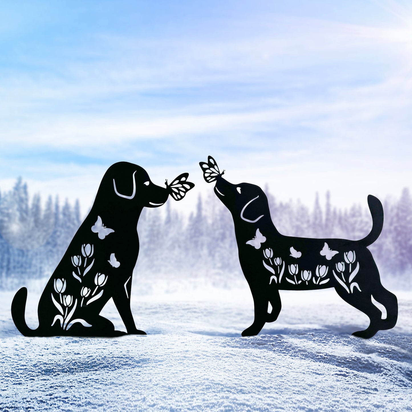 Dog Metal Decorative Garden Stakes Dog Gifts for Women/Men Dog Lovers Gifts Silhouette Statues for Yard Art, Outside, Patio, Outdoor Decor, Garden Decorations, Lawn Ornaments