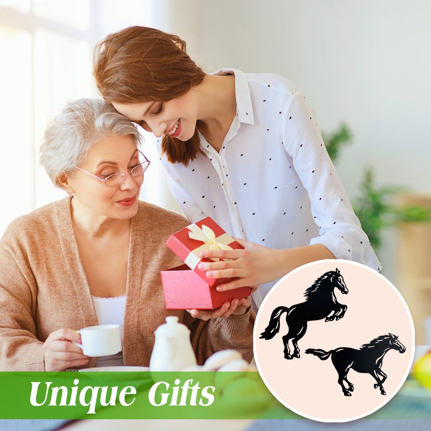 Horse Metal Decorative Garden Stakes Horse Gifts for Women/Men Horse Lovers Gifts Silhouette Statues for Yard Art, Outside, Patio, Outdoor Decor, Garden Decorations, Lawn Ornaments
