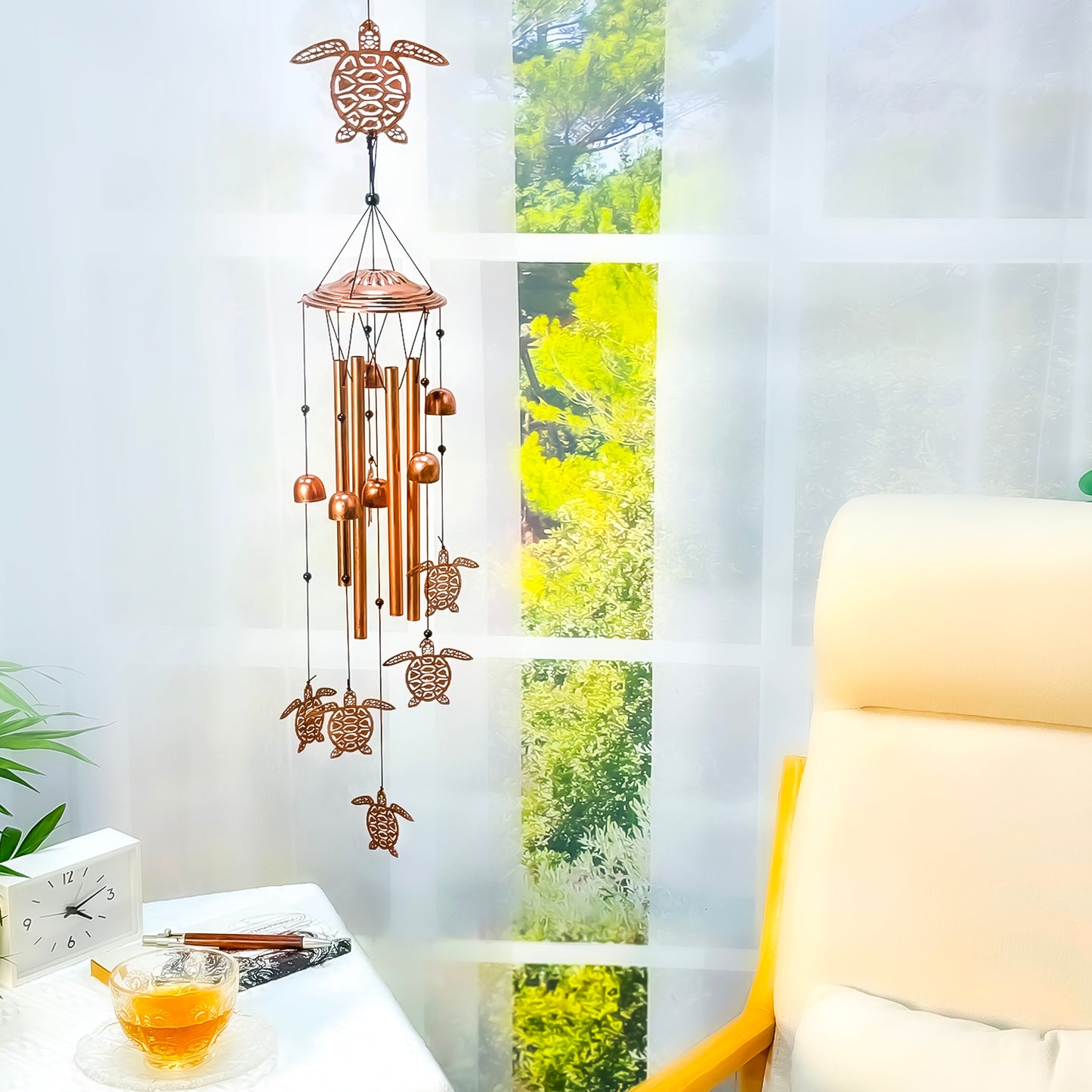 Turtle Wind Chimes Outdoor Sea Turtle Gifts for Women/Men/Mom/Grandma/Wife Birthday Gifts Memorial Gift Metal WindChimes for Outside/Indoors, Home, Lawn, Porch, Patio, Garden Decor, Yard Decorations